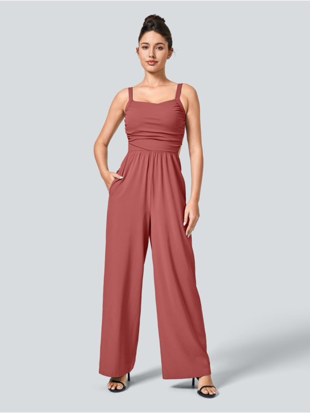 11HBB.- Breezeful™ Lace Up Pocket Quick Dry Casual Jumpsuit.